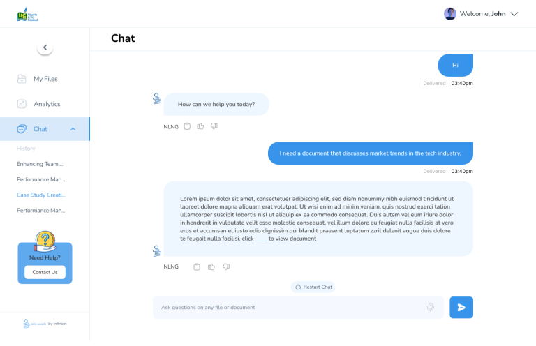 infosearch chat page