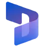 Abstract blue‑purple ribbon logo forming a looping shape with gradient colors, geometric and modern in appearance.