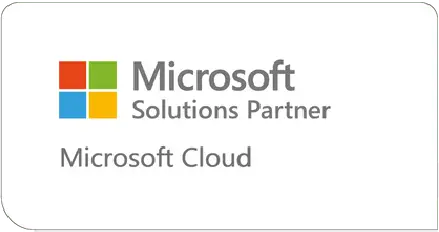 Microsoft Solutions Partner logo with four colored tiles and the text 'Microsoft Solutions Partner' and 'Microsoft Cloud'.