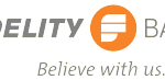 Fidelity Bank logo with an orange circular emblem and the slogan Believe with us.