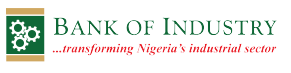 Bank of Industry logo with green gear emblem on the left and the text 'Bank of Industry' with the slogan '...transforming Nigeria's industrial sector'.