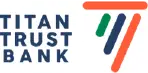 Titan Trust Bank logo with a blue wordmark on the left and a multicolor stylized 'T' emblem on the right.