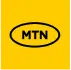 MTN logo: black wordmark inside an oval on a bright yellow background.